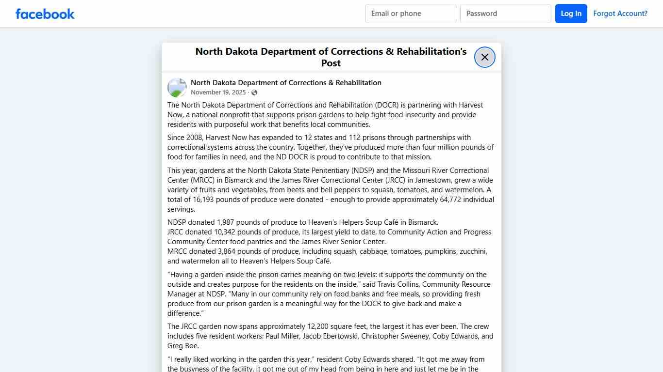 T... - North Dakota Department of Corrections & Rehabilitation Facebook