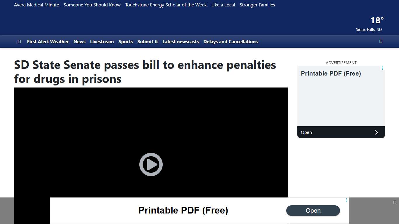South Dakota State Senate passes bill to enhance penalties for drugs in prisons