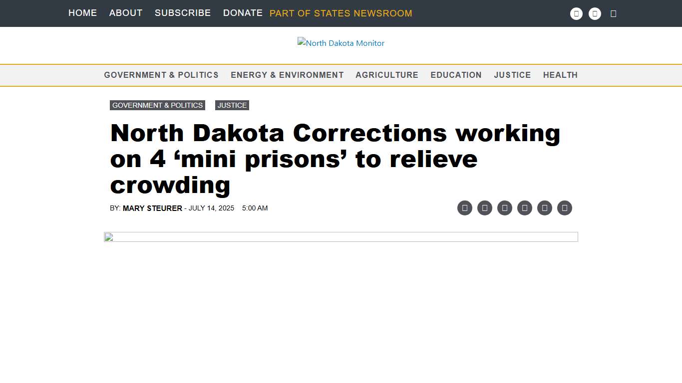 North Dakota Corrections working on 4 ‘mini prisons’ to relieve crowding • North Dakota Monitor