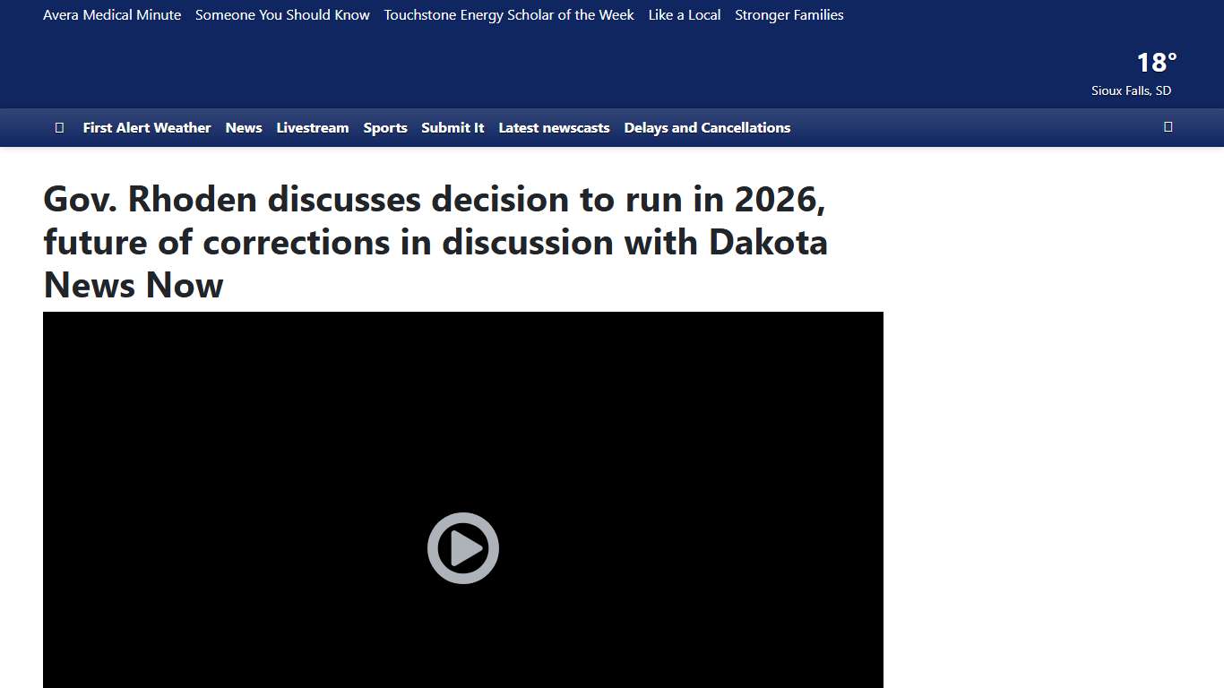 Gov. Rhoden discusses decision to run in 2026, new Sec. of Corrections in discussion with Dakota News Now
